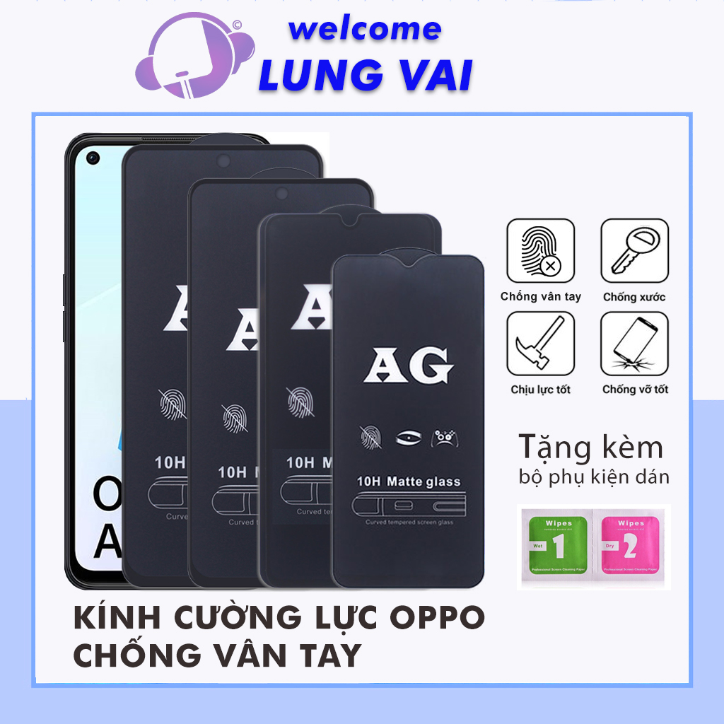 Kính cường lực chống vân tay oppo a76 a74 a54 a94 a55 a93 r17 pro