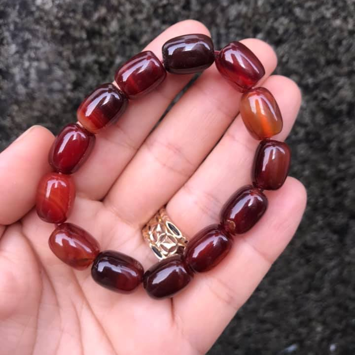 [HCM]LẮC TAY LU THỐNG ĐÁ MÃ NÃO NÂU ĐỎ SIZE 10LY