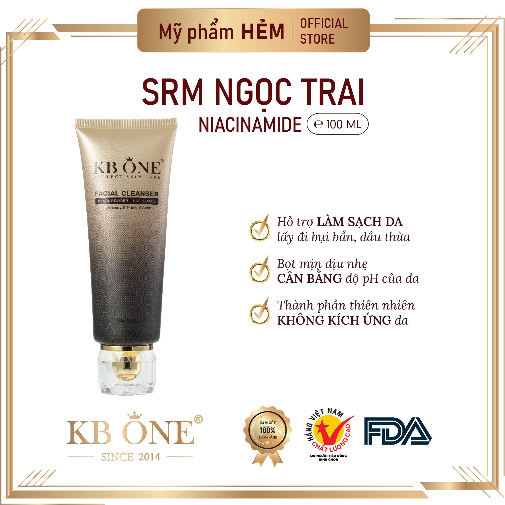 Sữa Rửa Mặt Sáng Da Ngừa Mụn KBONE 100ml