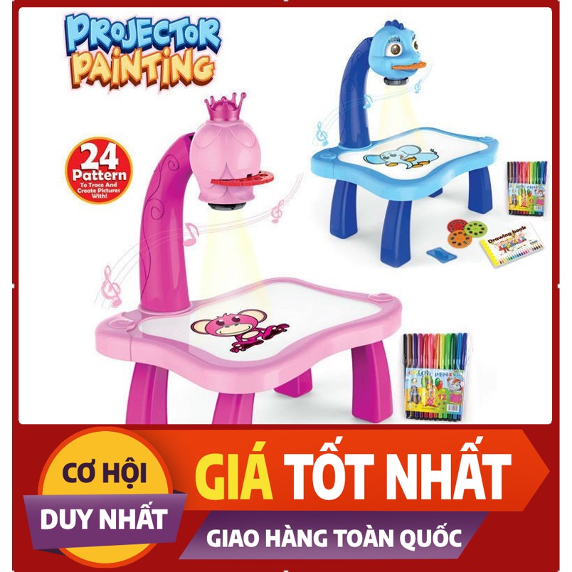 Bộ đồ chơi bàn vẽ 3D, bàn chiếu đa năng chiếu hình tập vẽ có đèn chiếu sáng thông mình cho bé, Bộ bàn đèn thông minh chiếu hình tập vẽ cho bé học vẽ
