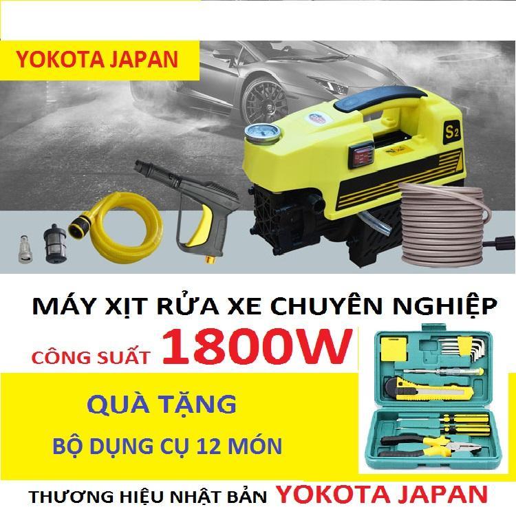 [HCM]Máy xịt rửa xe cao áp Yokota Japan THƯƠNG HIỆU NHẬT BẢN BM-S2 - 1800W Tặng Kèm Bộ dụng cụ 12 món