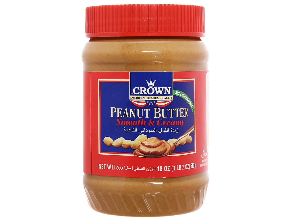 Date 07/26  Bơ đậu phộng mịn Crown của Mỹ 510g - Smoothy peanut