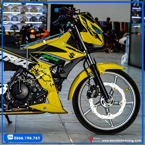 [FREE SHIP]⛳Tem Trùm Satria Vàng Đen Thiết Kế Mới Lạ ⛳ Đổi Màu Theo Yêu Cầu ⛳Hình Tự Chụp ⛳