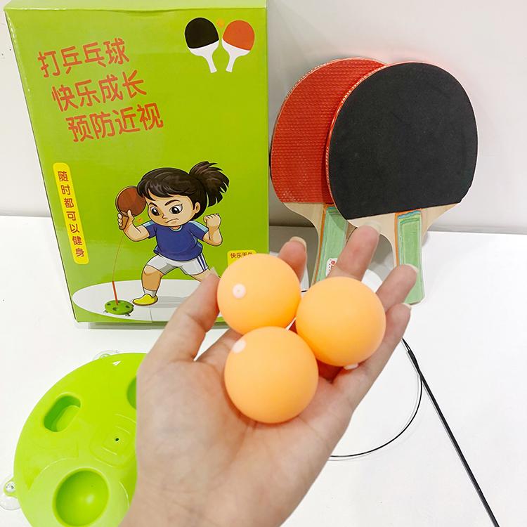 Bộ Vợt Bóng Bàn Phản Xạ Lắc Lư + 2 Vợt Bóng Bàn Gỗ + 4 Quả Bóng Bàn (Dành cho mọi lứa tuổi)-Bóng Bàn Phản Xạ- Bộ đánh bóng bàn tại nhà không cần bàn độc đáo