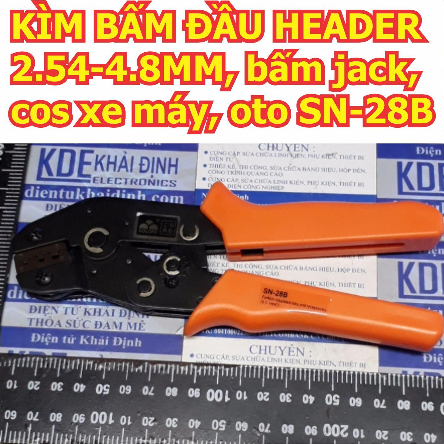 Kìm bấm đầu header 2,54 2.8 4.8mm, bấm jack, cos xe máy sn-28b kde1659