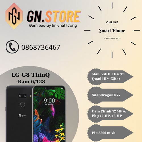 [HCM]LG G8 ThinQ Mỹ 128 GB - Giải trí số 1 tầm giá Màn hình đẹp loa hay sạc nhanh nguyên áp xuất