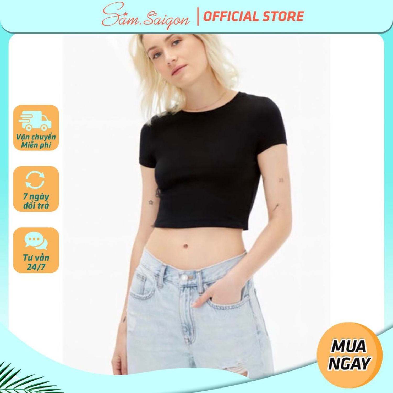Áo thun nữ aeropostale croptop Vnxk