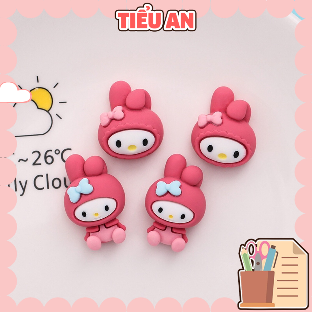Charm slime/ dụng cụ charm trang trí bé thỏ hồng xinh xắn