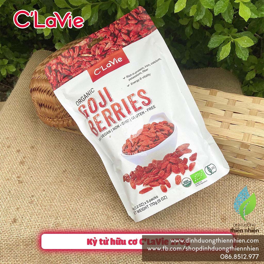 Kỷ tử khô hữu cơ c'lavie organic goji berries
