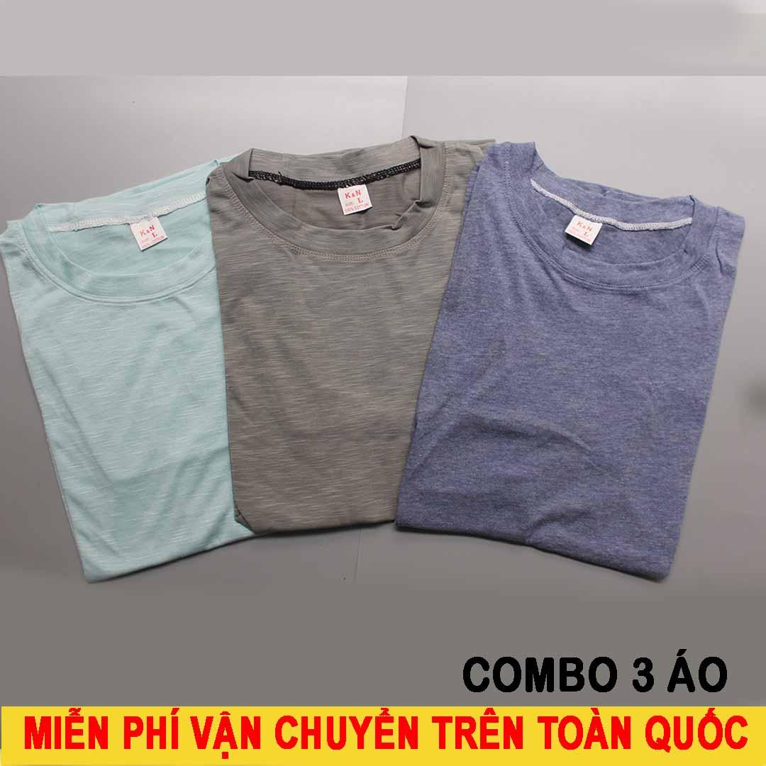[HCM]COMBO 3 Áo Thun Trơn Nam Cotton - Màu Ngẫu Nhiên XB03
