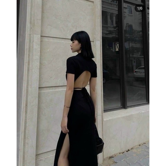 Đầm đen hở lưng - Chitchitstore