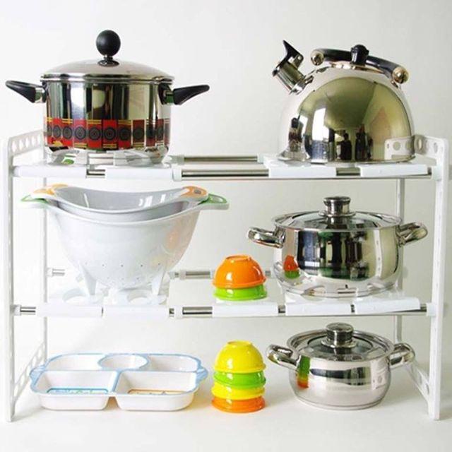Kệ gầm bếp co giãn 2 tầng đa năng