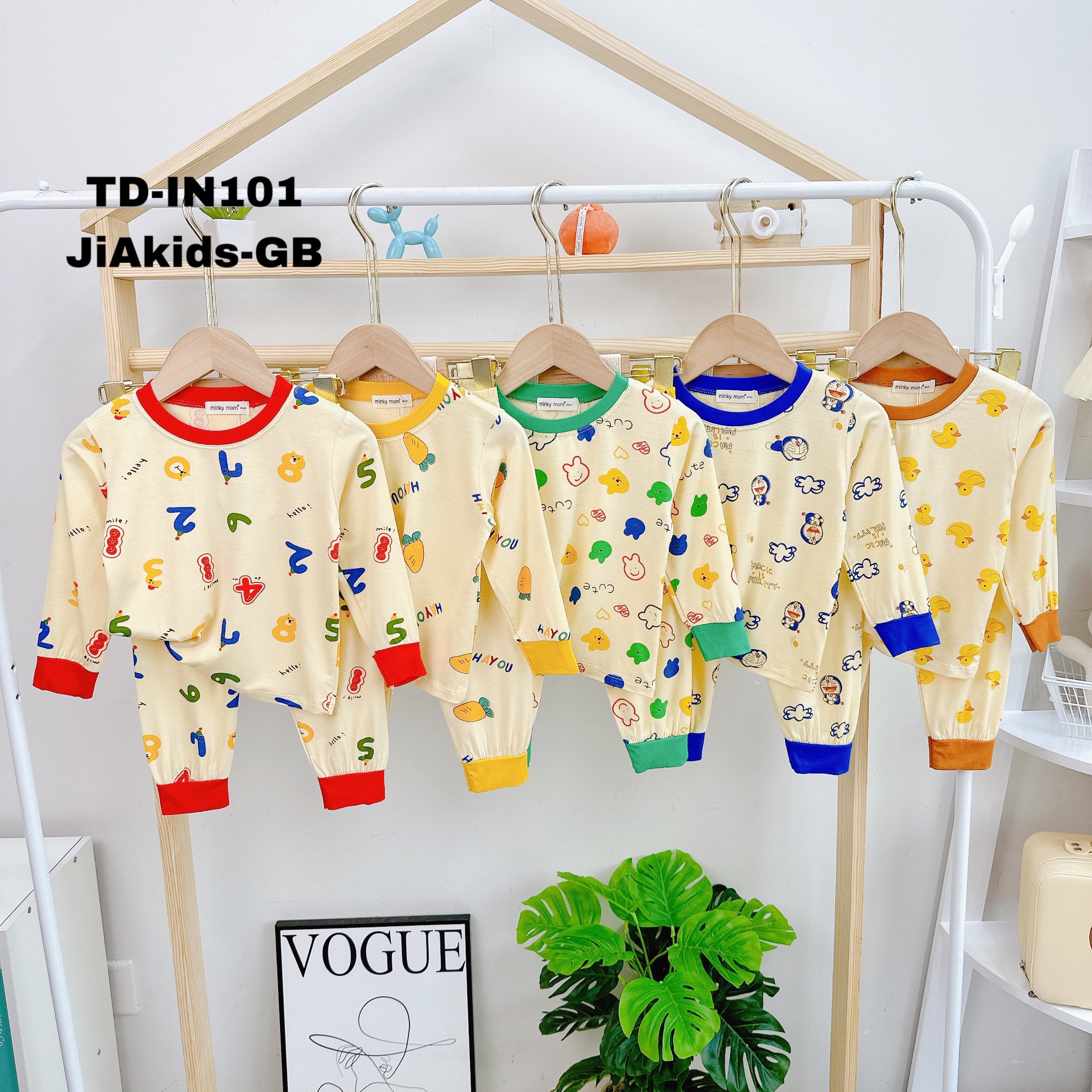 Bộ Dài Tay Cho Bé Gái Bé Trai Minky Mom Vải Thun Lạnh KuTe Dễ Thương Bộ Quần Áo Trẻ Em