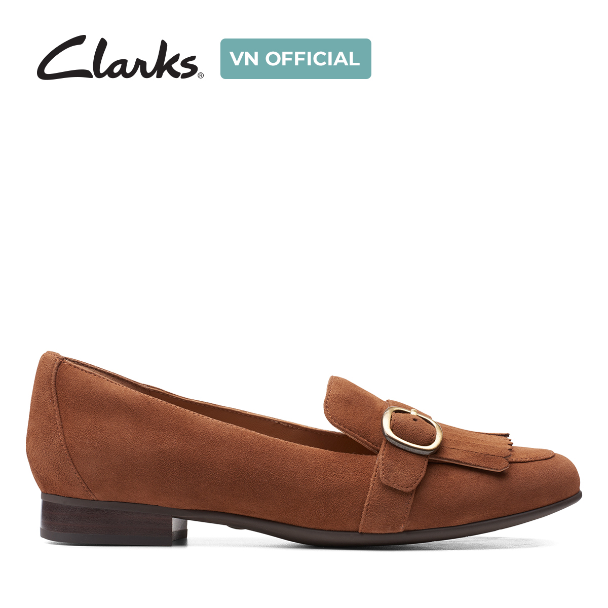 Giày lười da lộn nữ clarks - un blush fame