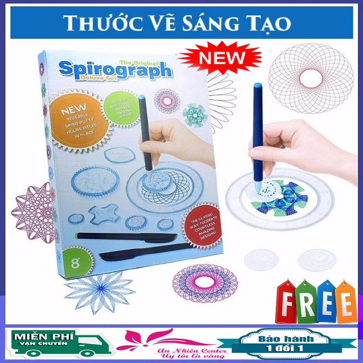 Bộ thước vẽ họa tiết trang trí sáng tạo Spirograph No 2143