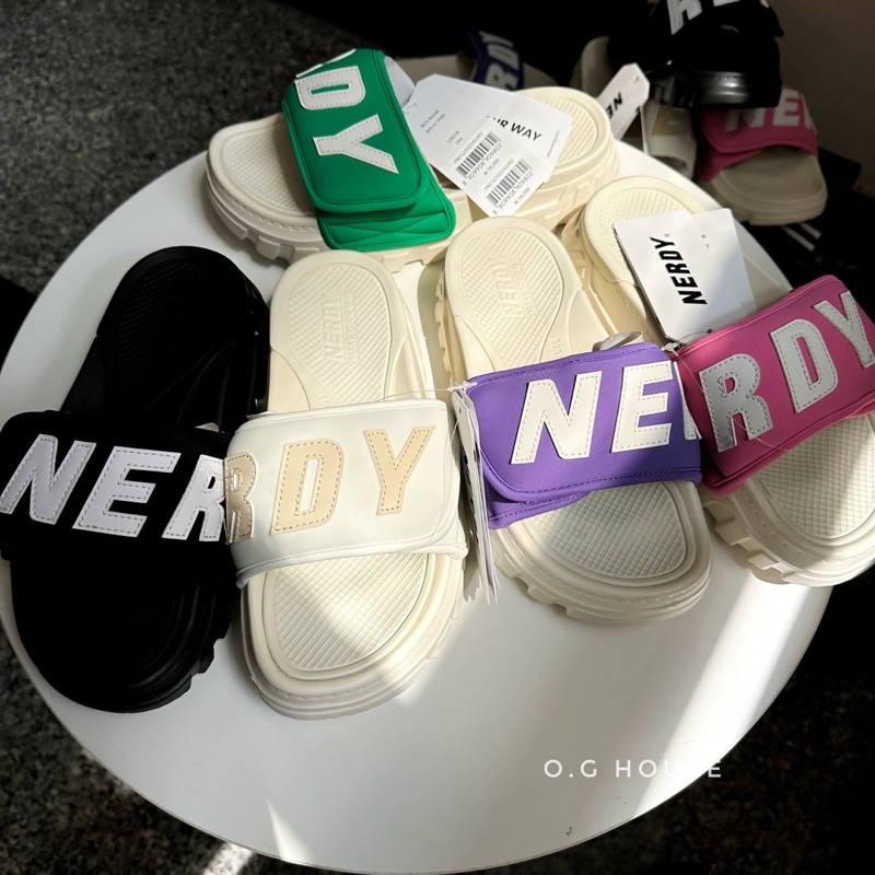 Dép nerdy mẫu mới nữ nam tăng chiều cao full box
