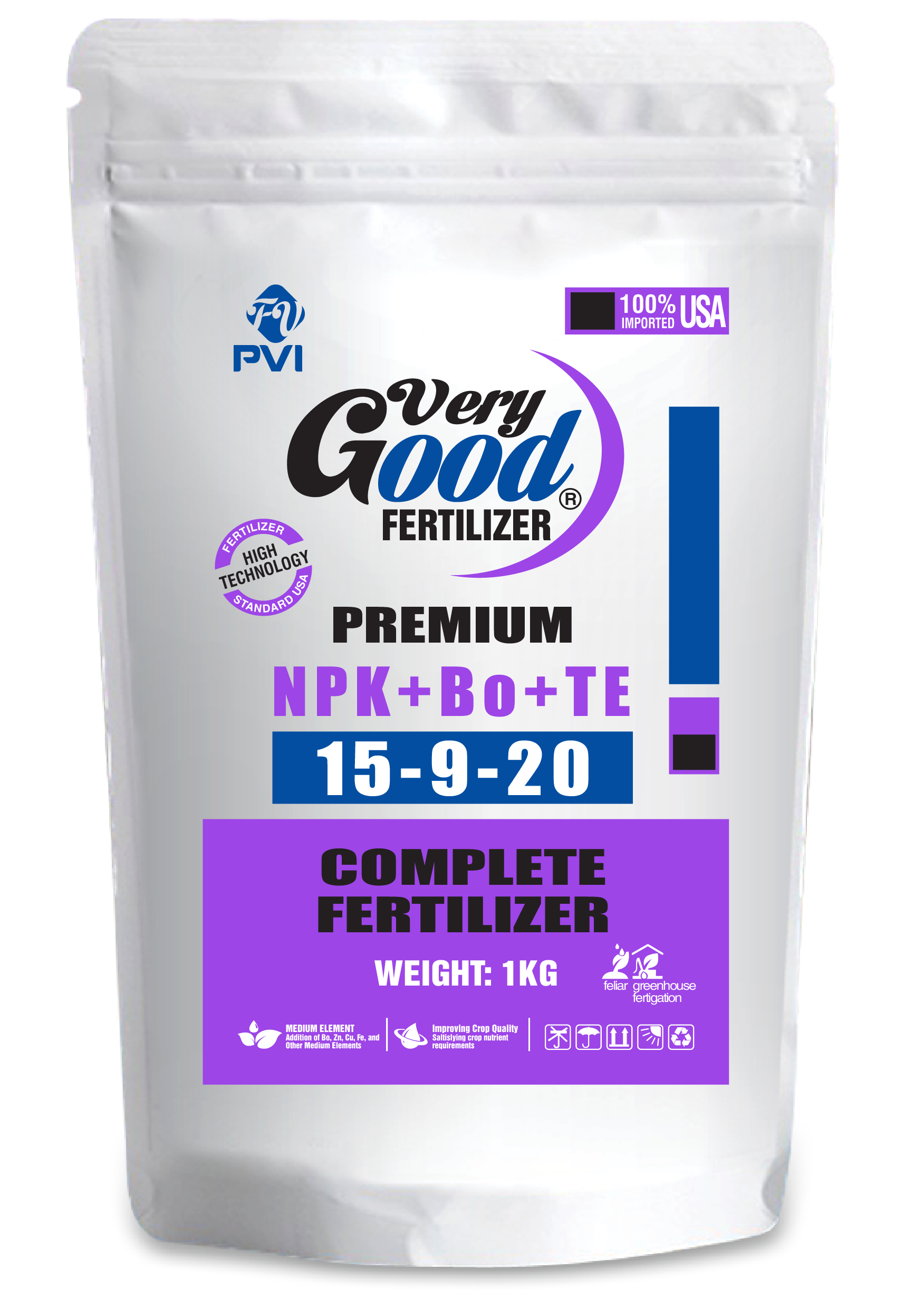 Phân bón NPK 15-9-20+TE Very Good (1 kg) - sản phẩm thuộc Tập Đoàn Phân Bón Con Cò Vàng