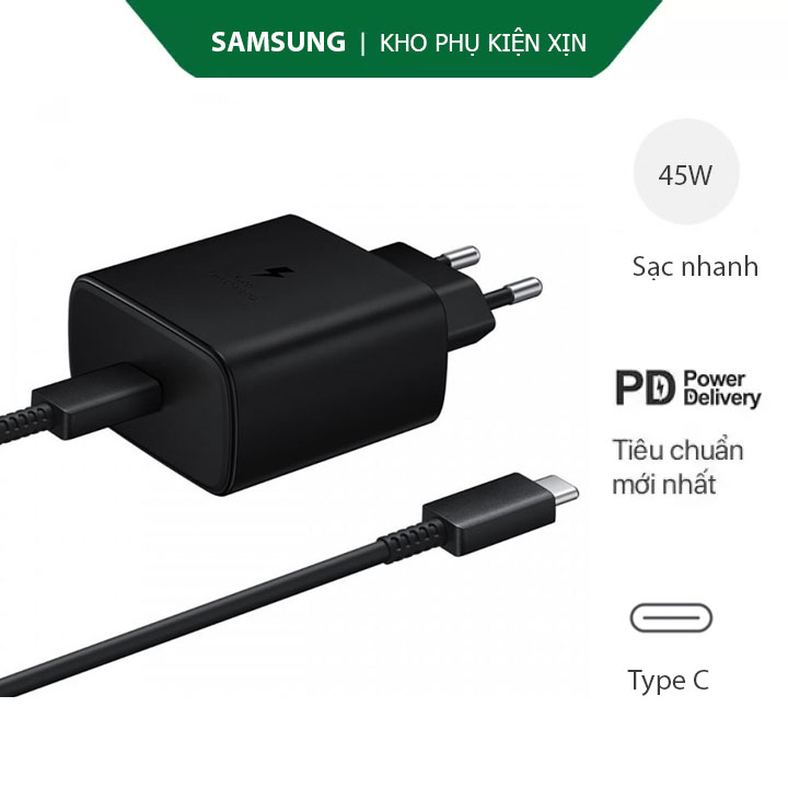Bộ Sạc Cho Samsung Note 10+ 45W Cáp Type-C to Type-C Chính Hãng ( 1M)