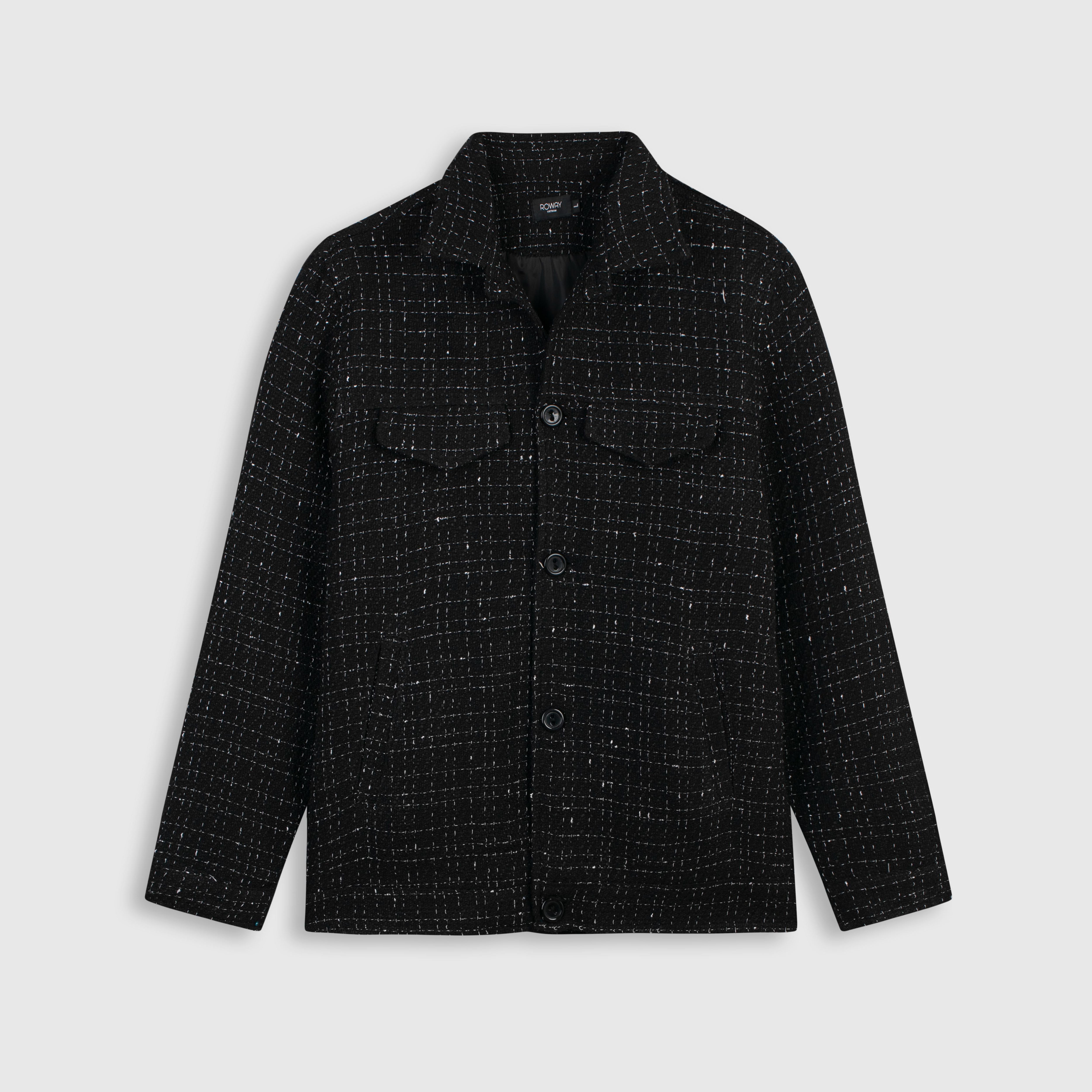 Áo khoác dạ ROWAY chất liệu dạ tweed nhập khẩu cao cấp | Dạ đen