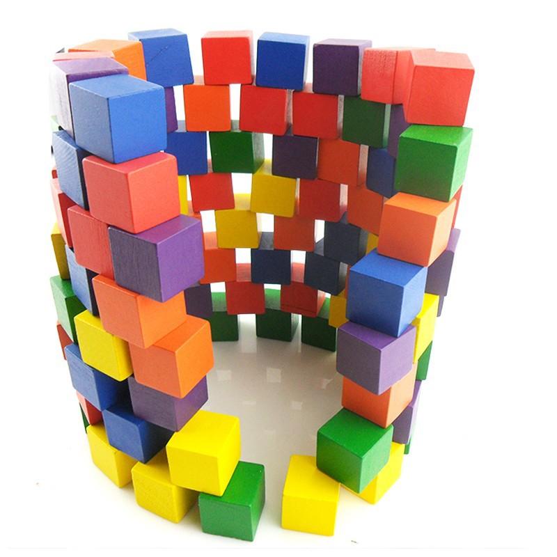 100 khối gỗ lập phương 2cm - cube 2cm
