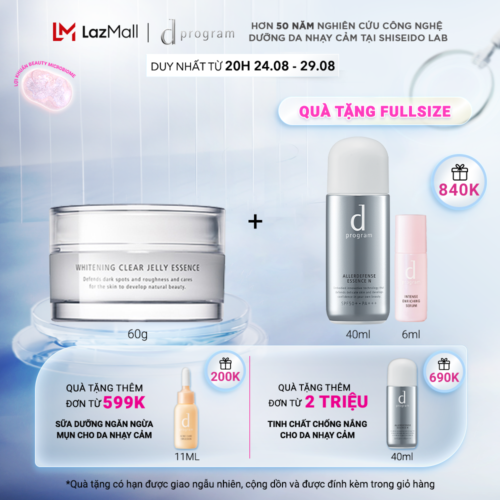 Tinh chất dưỡng trắng da dạng Jelly d program Whitening Clear Jelly Essence 60g