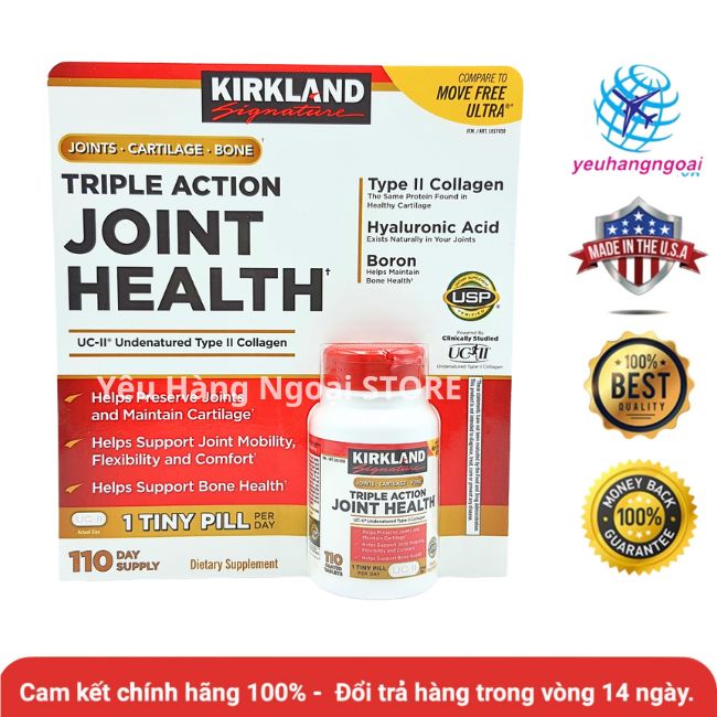 Triple Action Joint Healthy 110 Viên Của Kirkland Signature Mỹ.
