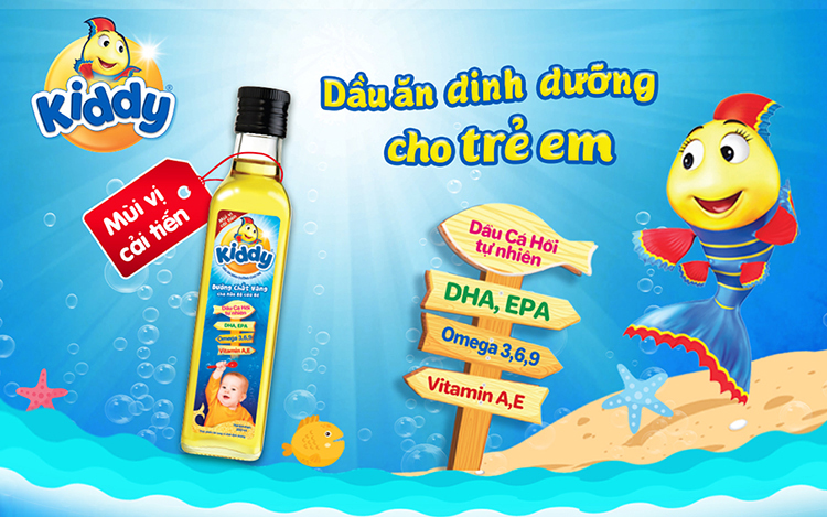 Dầu cá hồi dành cho trẻ kiddy chai 250ml, dầu ăn trẻ em, dầu ăn dinh dưỡng, bách hóa minh anh
