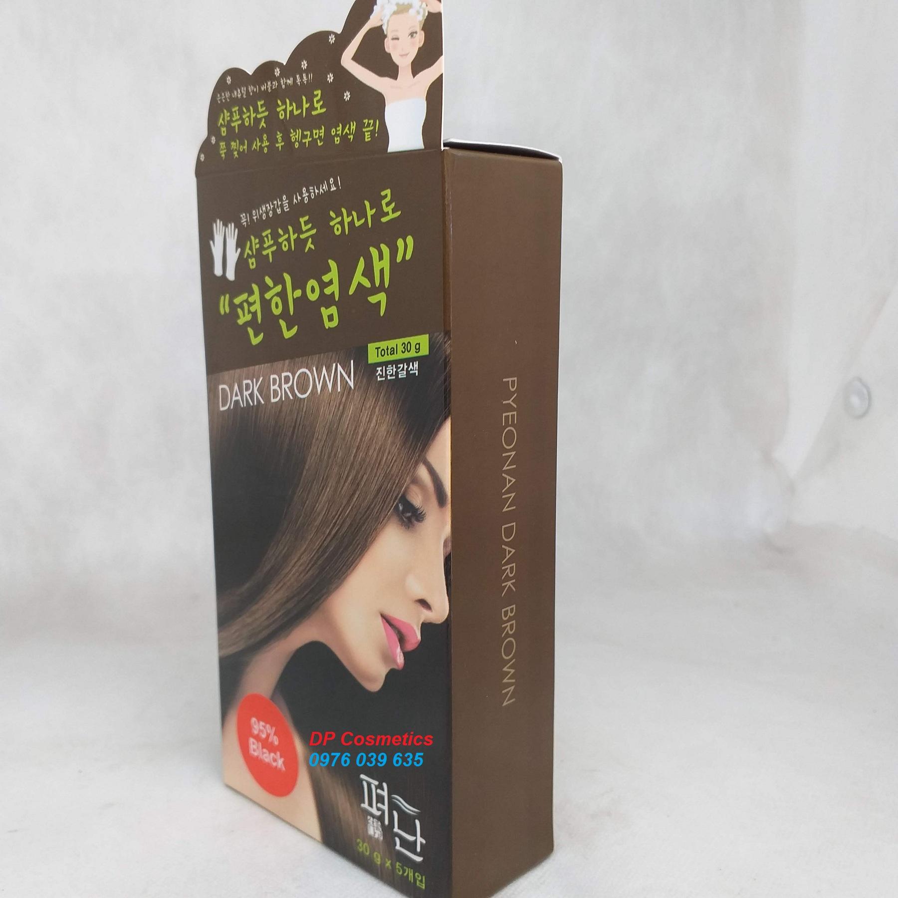 Gội nhuộm thảo dược nâu đen Pyeonan Hàn Quốc