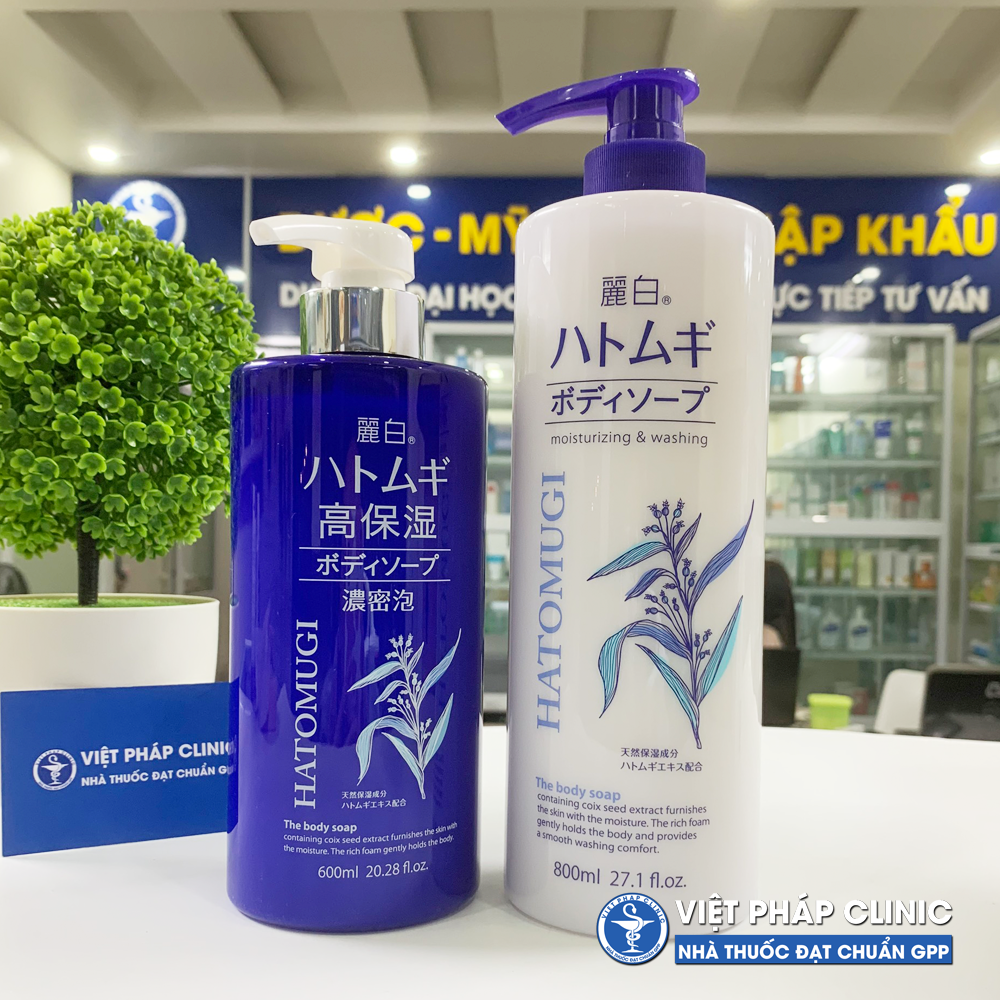 Sữa tắm dưỡng ẩm, trắng da hạt ý dĩ hatomugi 800ml