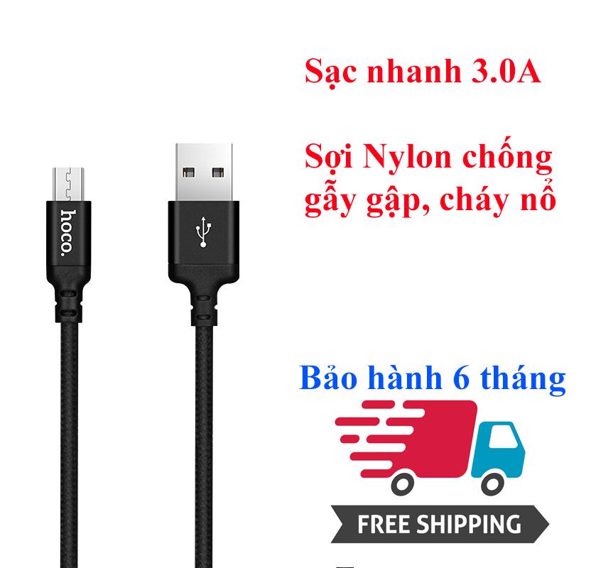 Cáp sạc nhanh hoco x14 micro-usb dài 1m sạc nhanh 3.0a dây dù chống đứt