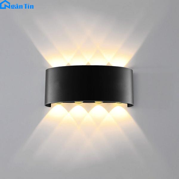 Đèn Led hắt tường treo tường gắn tường ngoài trời trong nhà 8 bóng Led VNT624 Ngân Tín