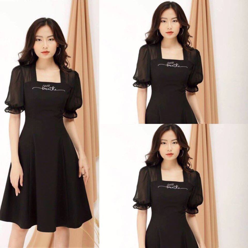 [HCM]ĐẦM XÒE DỰ TIỆC THÊU CHỮ FORM DÀI DỄ THƯƠNG
