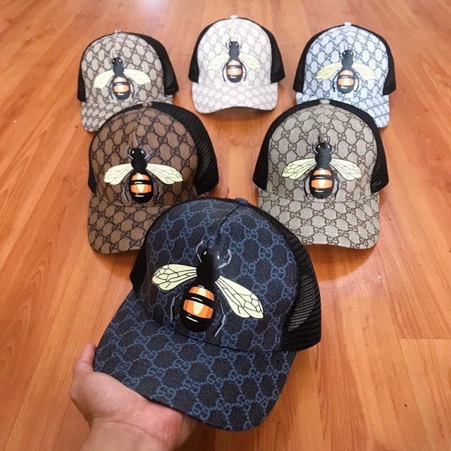 (HOT SALE) Mũ lưỡi trai GC con Ong, nón kết Da phối lưới in hình con ong