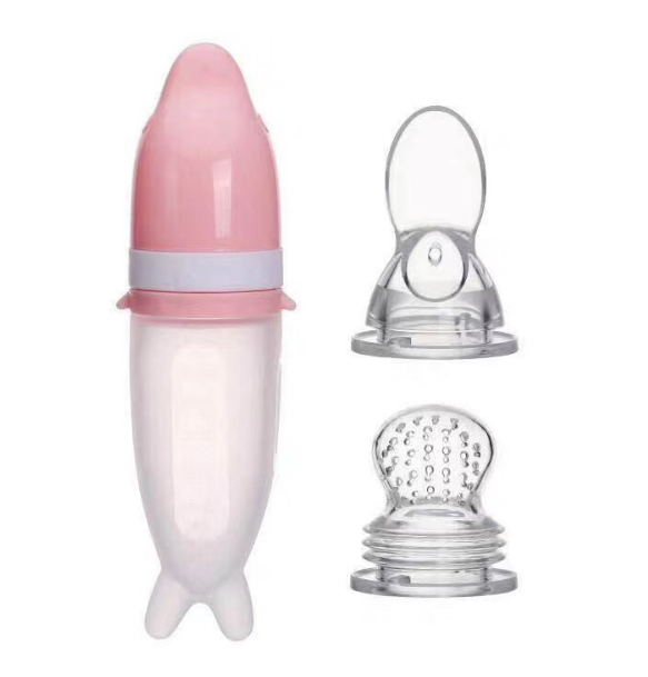 Bình Thìa Ăn Dặm 2 Trong 1 Silicon Dành Cho Bé