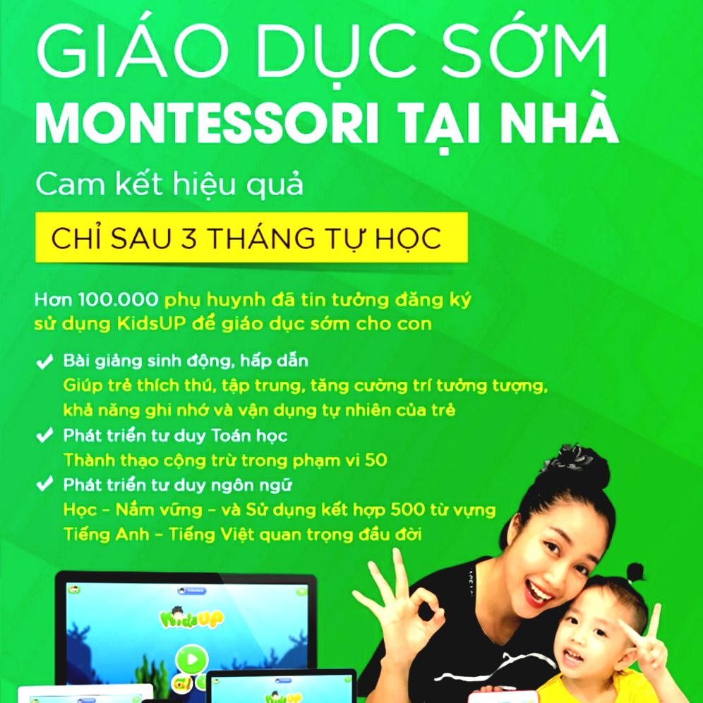 [SALE GÓI TRỌN ĐỜI] KISDUP MONTESSORI - GIÁO DỤC SỚM CHO TRẺ TỪ 2-7 TUỔI(Tặng quà quà trị giá 799k)