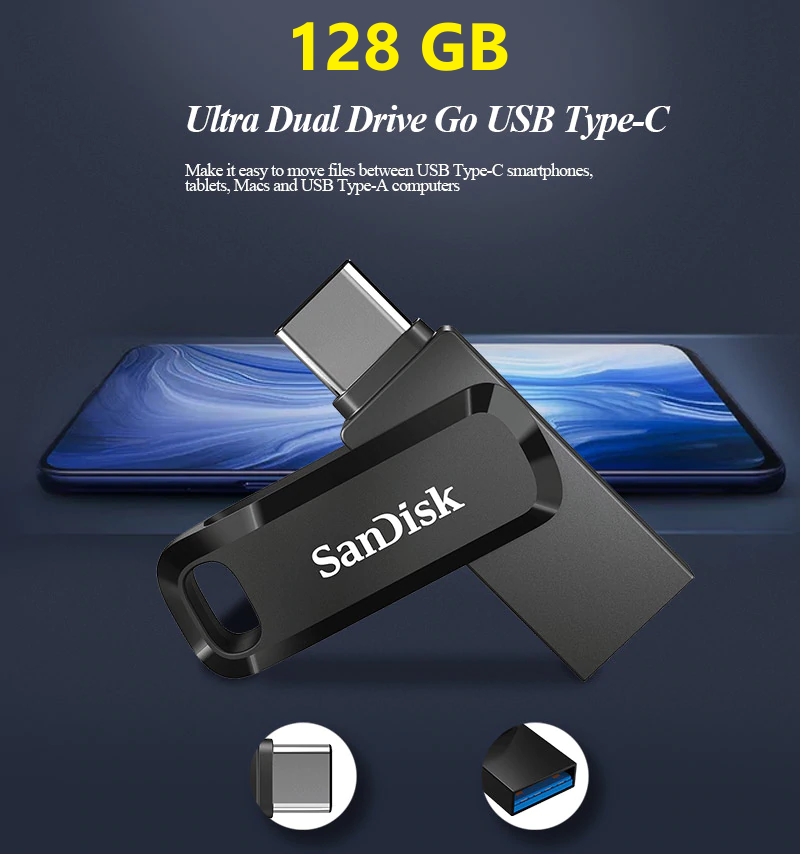 Usb 3.2 gen 1 sandisk ultra dual drive go 128gb