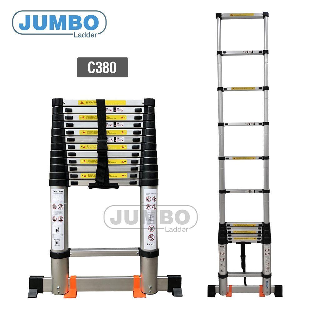 Thang nhôm rút đơn cao cấp jumbo c380 - 3,8m