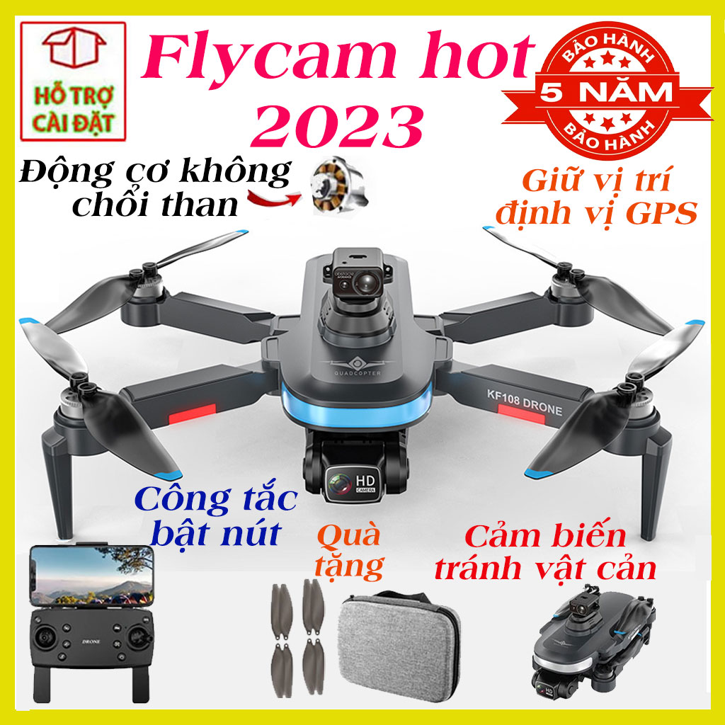 Flycam KF108 Pro G.P.S Máy bay Flycam 4k, Mini drone 4k camera, Flycam mini giá rẻ, Playcam, Flaicam, Play cam giá rẻ, Flycam không chổi than
