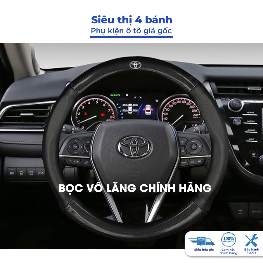 Bọc vô lăng cacbon ô tô chống trơn trượt logo tất cả các hãng xe
