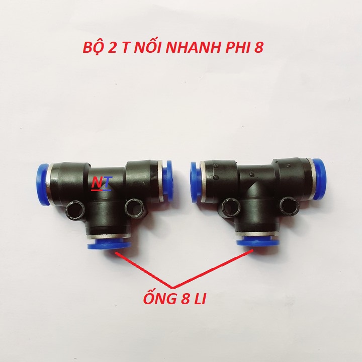 tê 8mm nối dây phun sương | khớp nối ống 8mm | ống nối nhanh 8mm chữ T | tê nhựa nối ống 8mm phun sương | phụ kiện máy phun sương