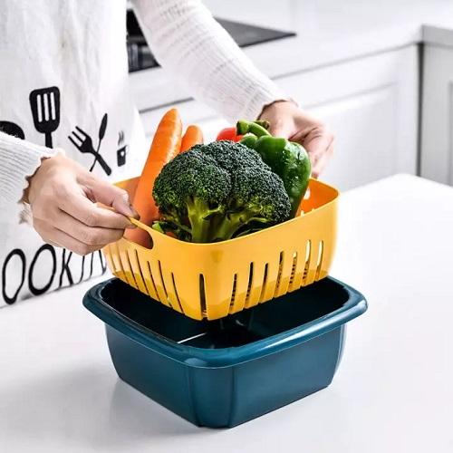 Rổ kèm thau có nắp đậy 3in1