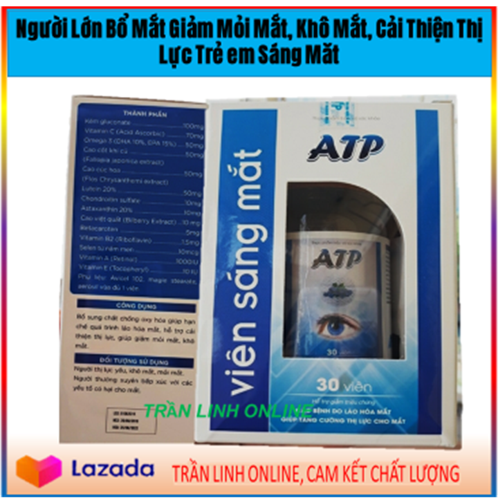 Viên sáng mắt atp cho 5 tuổi trở lên người lớn bổ mắt giảm mỏi mắt, khô mắt, cải thiện thị lực