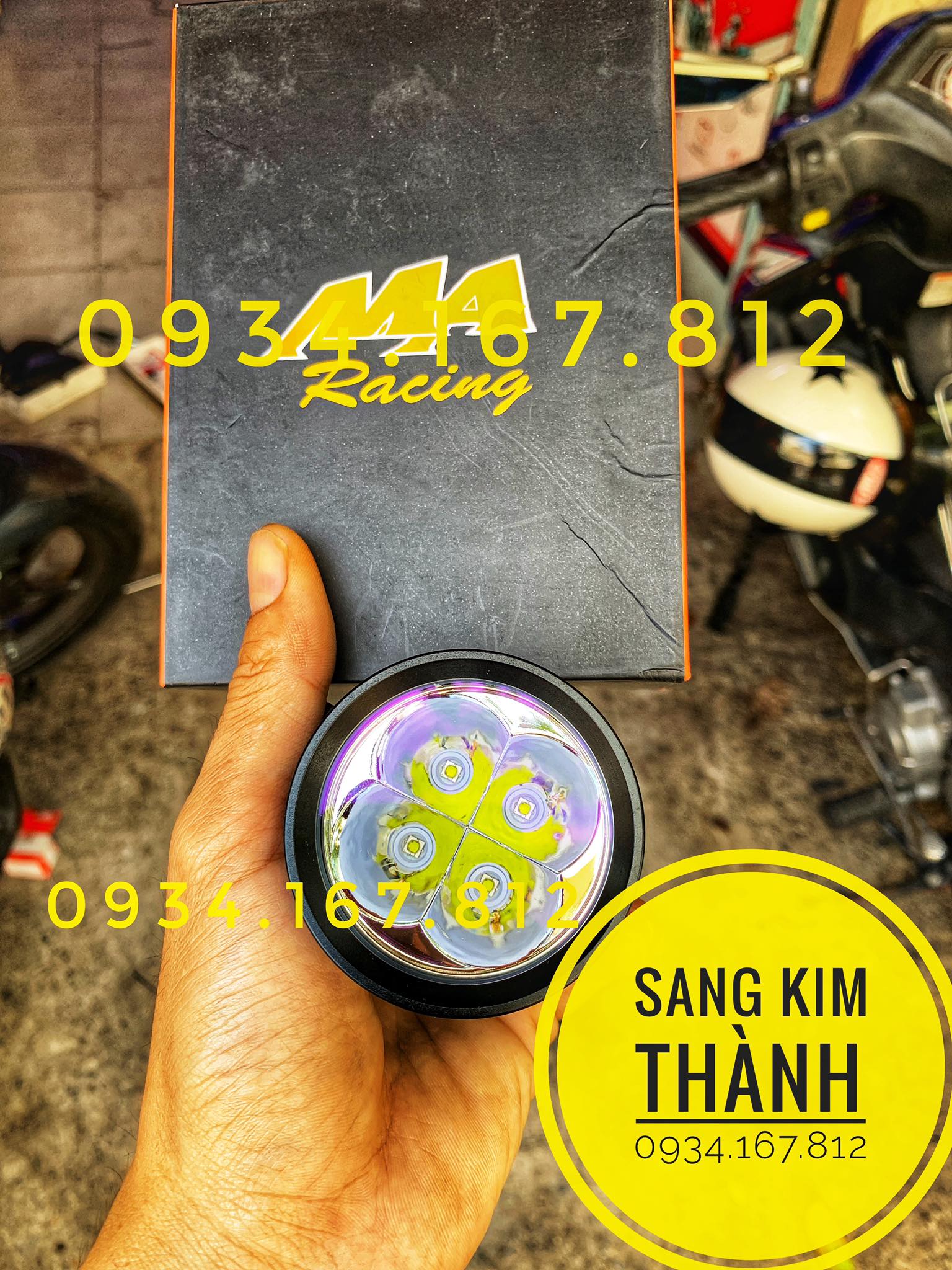 Đèn trợ sáng l4x sst20 cree ánh kính tím chính hãng ma racing