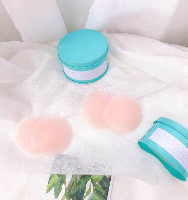 Hộp 5 đôi Dán nhũ hoa hình hoa mai - Dán Ngực Silicon Siêu mềm mại - hộp xanh