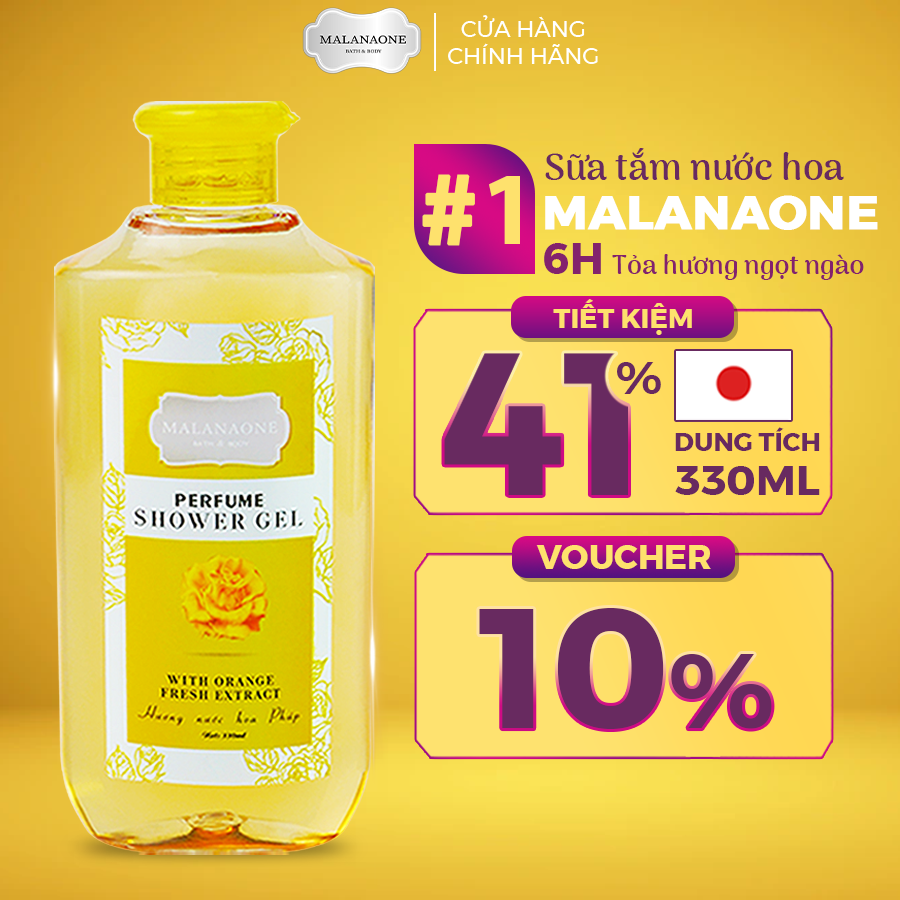 Sữa tắm thơm lâu nước hoa Nữ Malanaone Hokkaido, sữa tắm trắng da toàn thân, hương hoa cỏ Nhật thơm lâu quyến rũ 330ml
