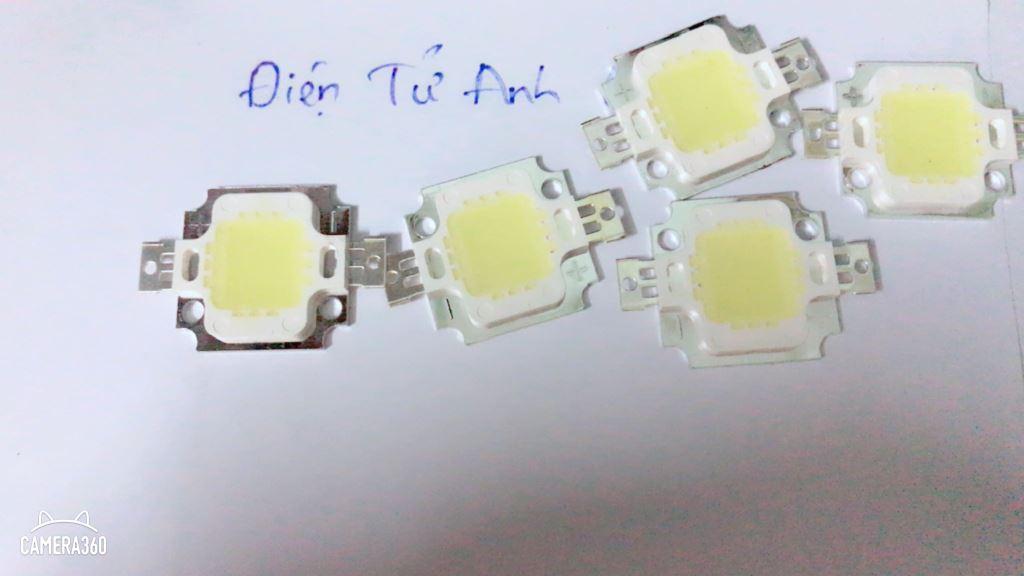 5x led siêu sáng 10w 12v sáng trắng.