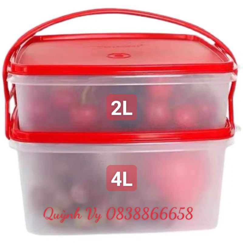 Set 2 hộp trữ mát Tupperware♥️hộp rau củ ngăn mát Tup 2&4L