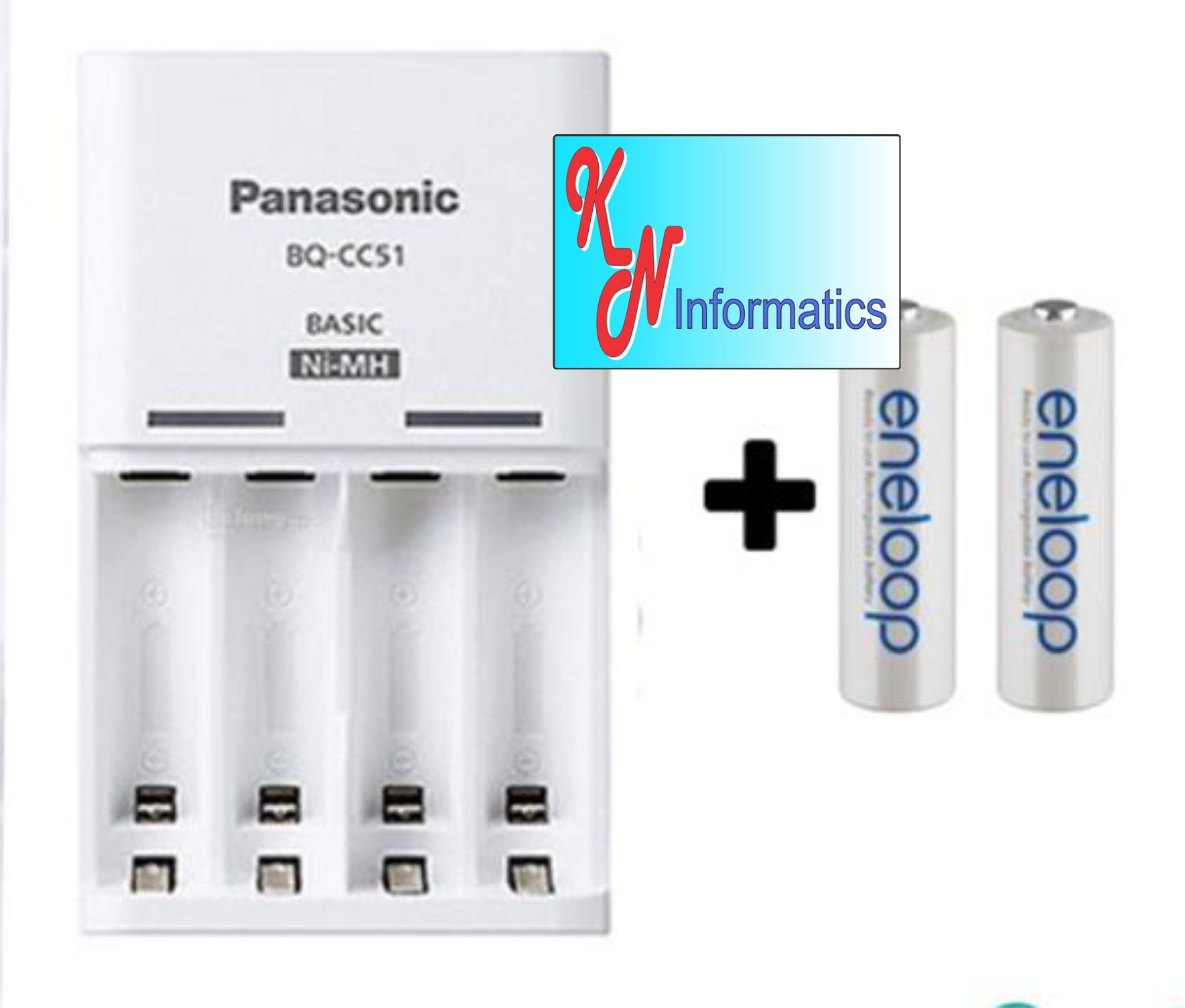 Bộ sạc tiêu chuẩn Panasonic Eneloop - 10 giờ (kèm 2 viên pin AA 2.000 mAh - Hàng chính hãng - Made in Japan) K-KJ51MCC20M