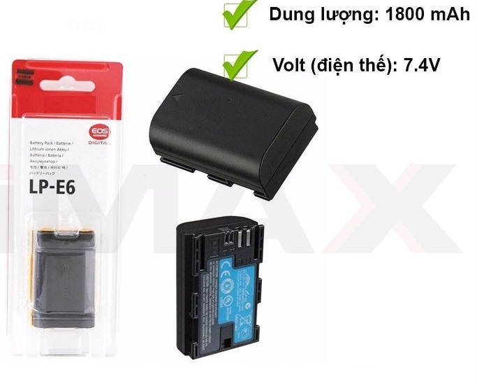 Pin thay thế pin máy ảnh LP-E6