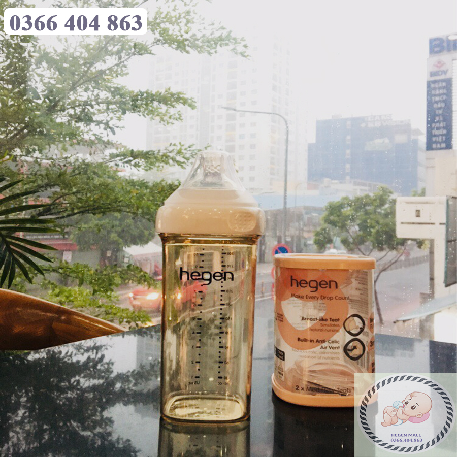[CHÍNH HÃNG - FULL BOX]  Bình sữa hegen 330ml kèm núm ti 6+ cho bé từ 6 tháng tuổi